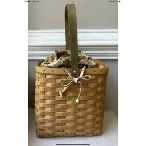 Longaberger Autumn Tote Handle Basket,Fabric Liner, Plastic Protector 2007